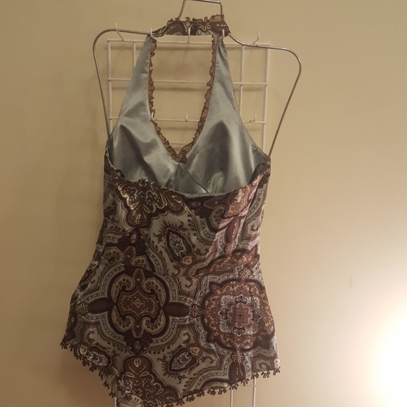 Laundry💙By Shelli Segal Aquamarine/ Chocolate top - Picture 6 of 8